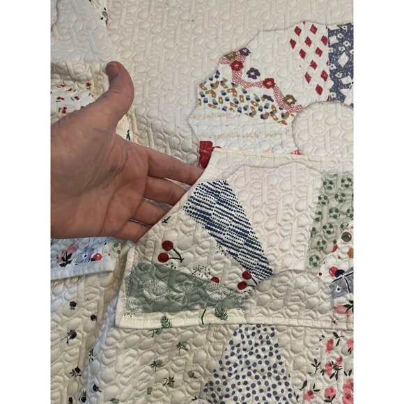 Sun printed padded Quilted Patchwork Hooded sweatshirt XL Cotton boho hoddie. - Picture 6 of 11